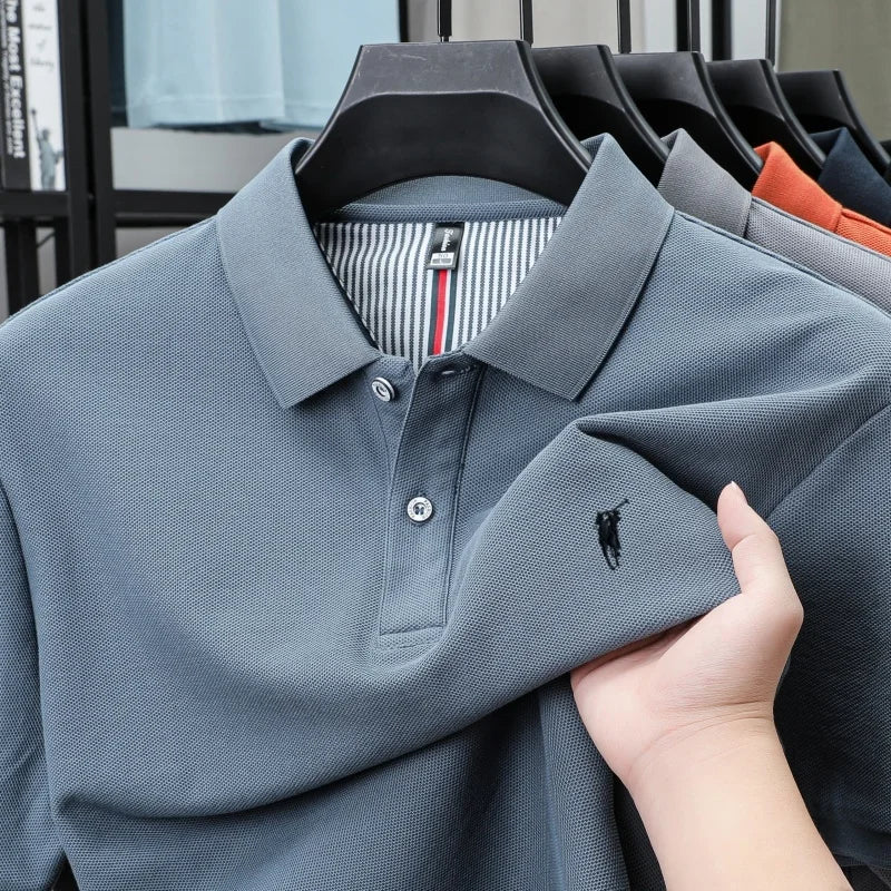 100% pure cotton short sleeved polo shirt high-end luxury brand fashion Paul Pony embroidery golf men's business casual T-shirt