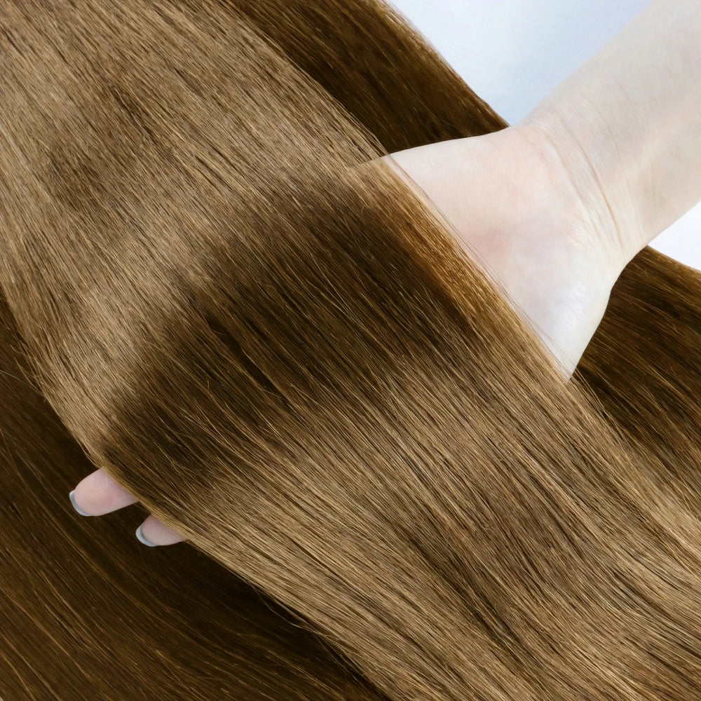 Clip in Hair Extensions Straight 100% Remy Human Hair Clip in Extensions Invisible Seamless Clip ins Hair Extension 8pcs Natural