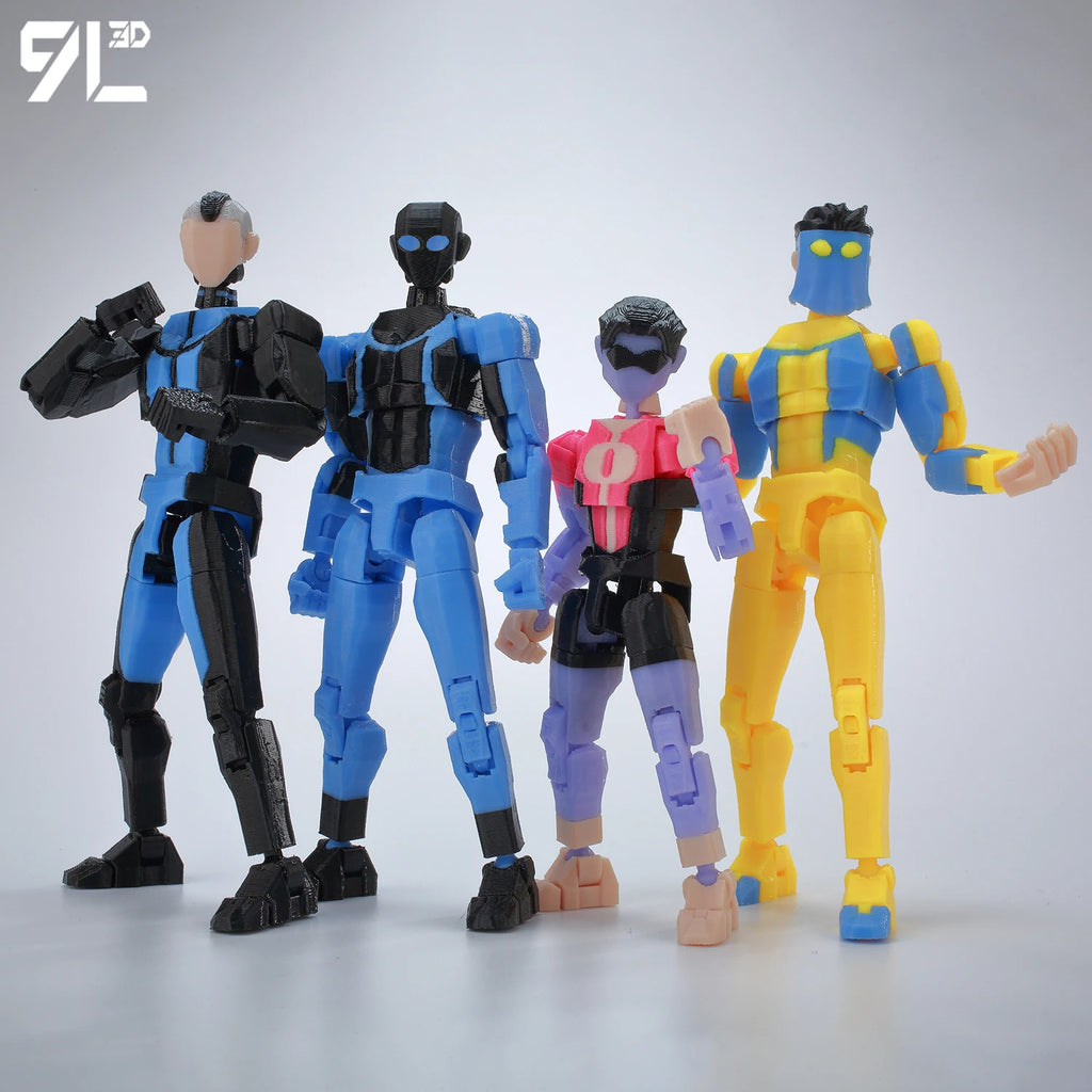 9L3D Superhero Team Invincible Boy Heroes Action Figure Lucky13 Dummy13 Multi-Colored T13 Multi-Jointed Collectible Toys Titan13