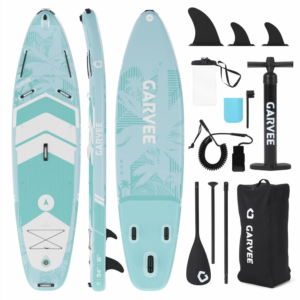 Inflatable Rise Up Paddle Board Stand-up Paddleboard Full Kits with Adjustable Paddle/Hand Pump for Outdoor Water Sports Surfing