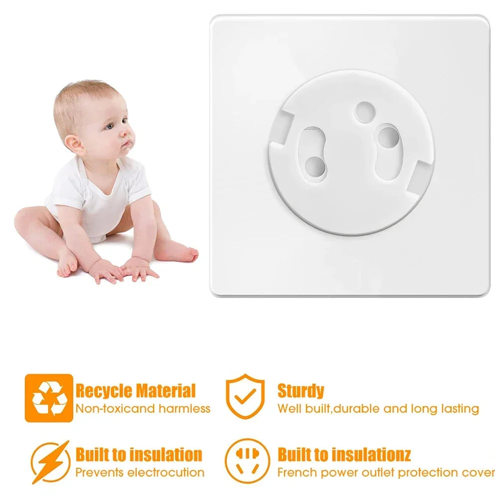 White Electrical Safety Socket Protective Covers Baby Care Clear Anti-electric Shock Infant Plug Power Outlet Guard Protection