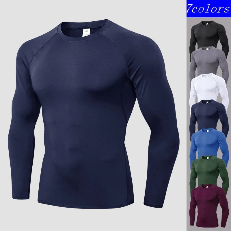 Men's Compression Shirts Longs Sleeve Workout Gym T-Shirt Running Tops Cool Dry Sports Base Layer Athletic Undershirts Main image
