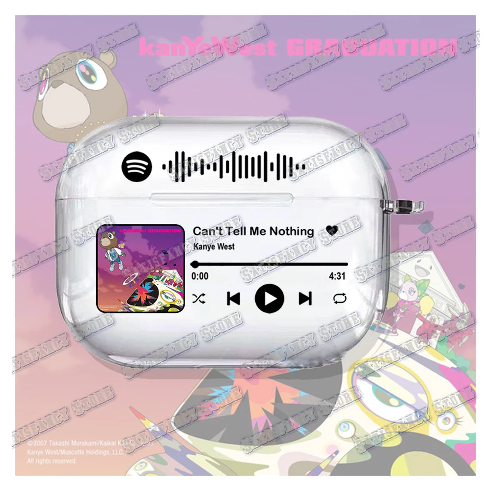 Creative Music Album Case for Airpod Pro2 1 2 3 4 Pro Rapper Kanye Wireless Headphone Cover for Air Pods 4rd Gen