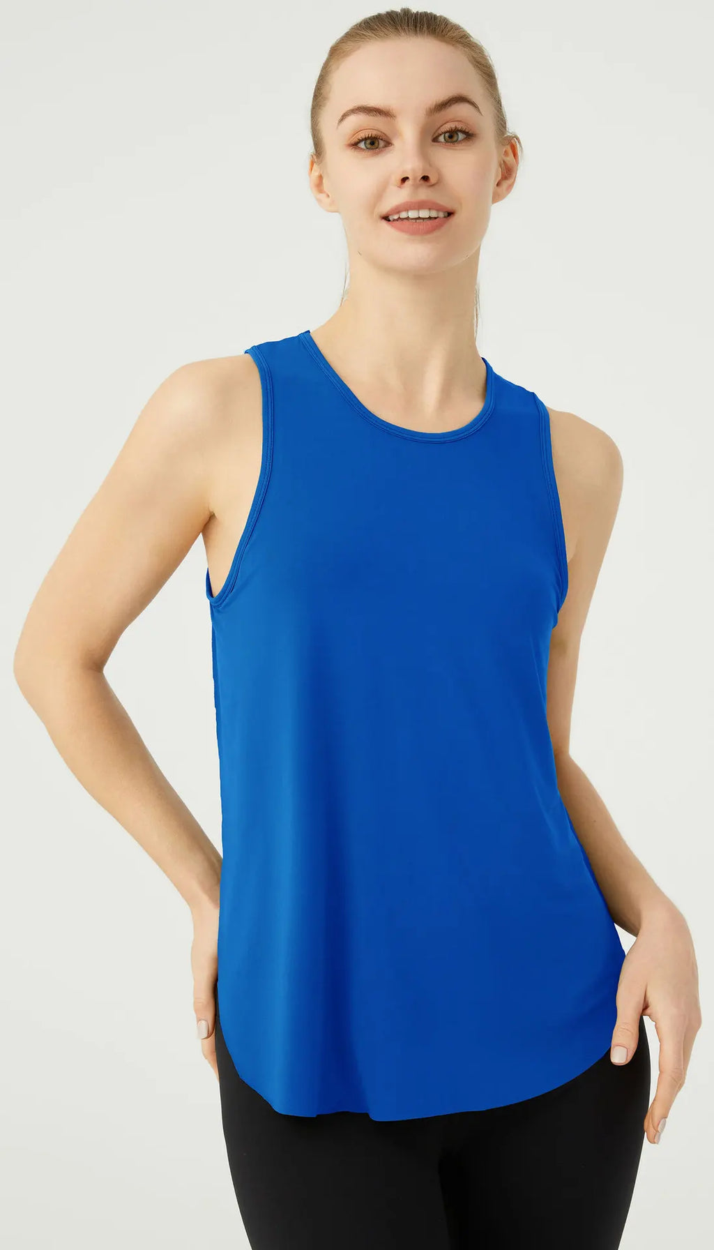 WANAYOU Sleeveless Women Yoga Shirts Quick Drying Sports Tank Tops Workout Running Vest Breathable Round Neck Gym Shirts