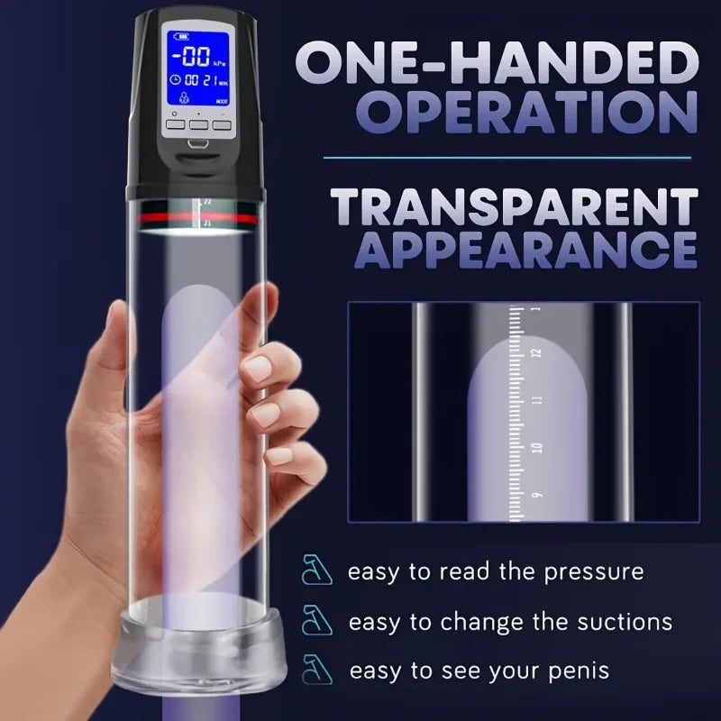 Automatic Penis Pump Suction Vacuum Male Masturbation Penis Extender Dick Erection Enhancement Trainer Adult Sex Toys