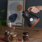 800W Electric Kettle Long Spout Coffee Kettle Tea Pot Hand Brewing Coffee Pot Tea Maker with Temperature Controller 1L