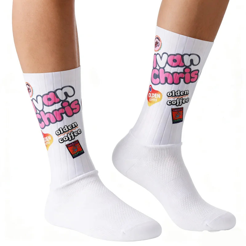 2026 BMAMBAS Anti Slip Silicone Summer Aero Socks Whiteline Cycling Socks Men Bicycle Sport Running Bike Socks Calcetines