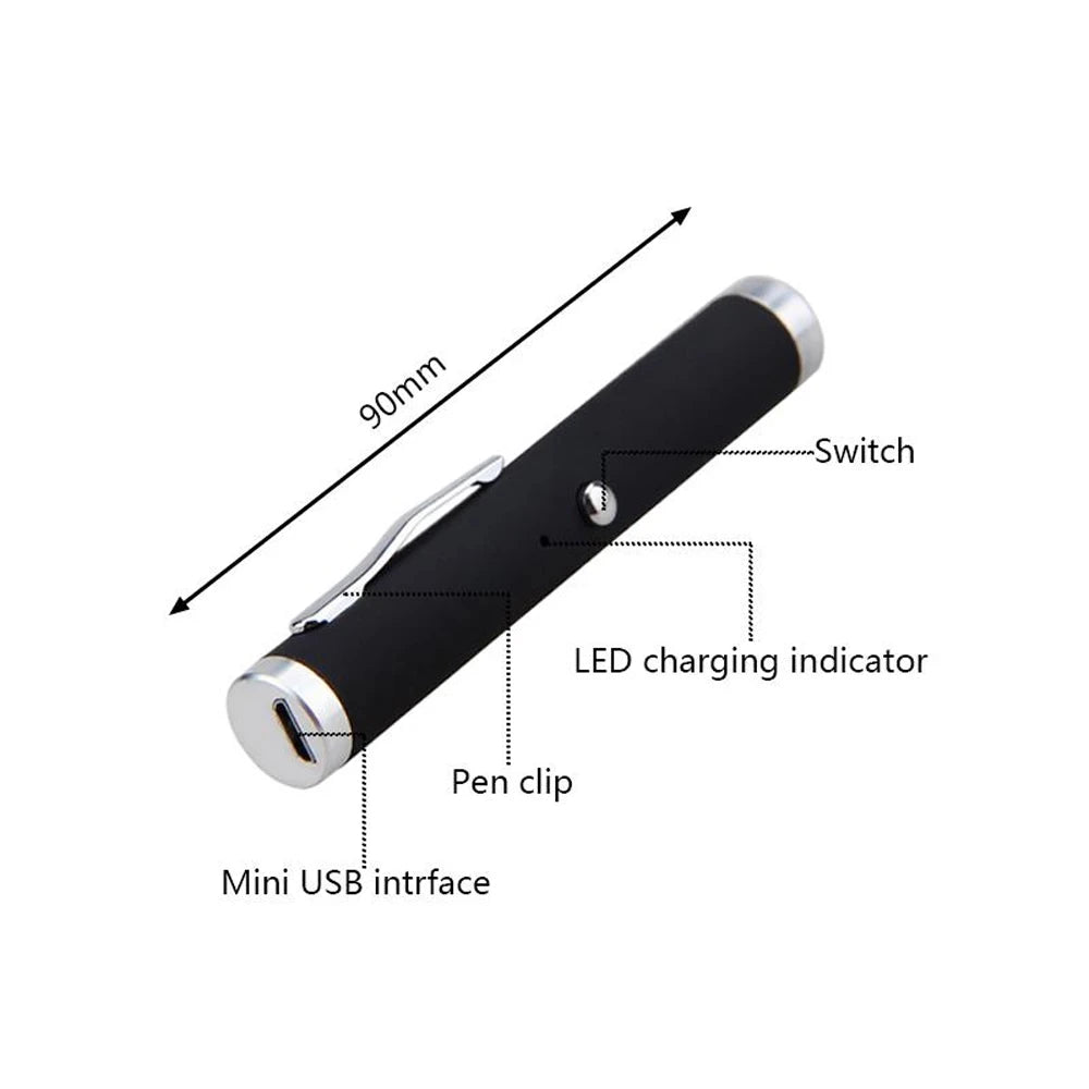 Portable USB Green Laser-Pointer 2 In 1 Detachable Lamp Holder Mini Laser Pen Visible Focus Red Combination For Hunting