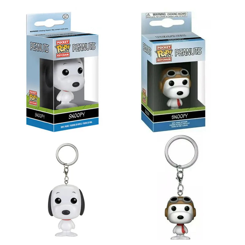 New Arrival FUNKO POP Pocket Keychains Peanuts Snoopy with hat new snoopy Keychain with box Action Figure Toys for Ornaments Main image