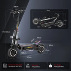 New HALO KNIGHT T107Pro Large Display Smart Escooter Adults 60V 38.4Ah Battery 3000W Dual Motor 95KM/H Powerful Electric Scooter