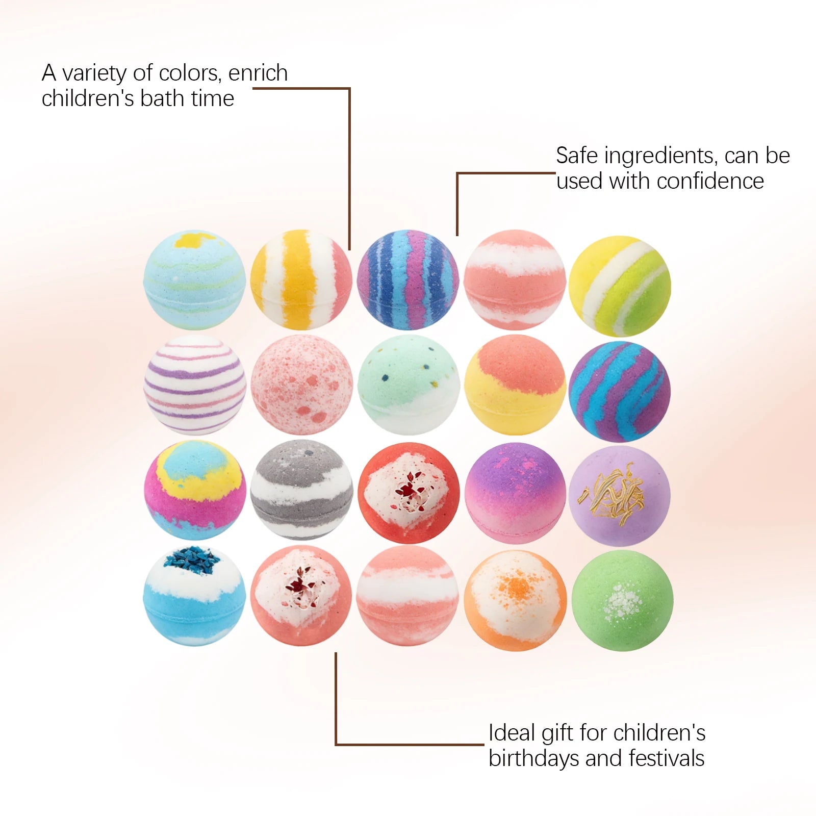 12pcs Kids Bath Bombs Set with Surprise Toys Inside Natural Organic Bubble Bath Fizzies Balls Gift for Children Holiday Gift Set