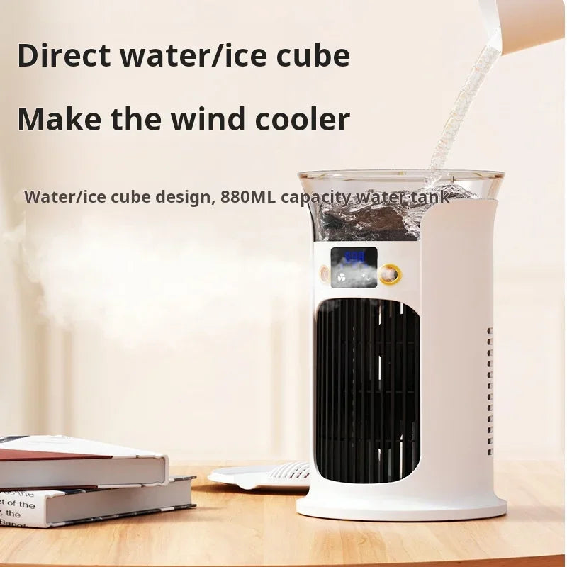 Portable Desktop Cold Air Fan USB Mini Home Use Multi-Function Air Conditioner Fan for Personal Cooling