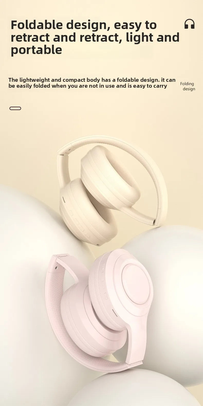Over Ear HIFI Stereo Headsets Wireless Bluetooth Headphones Sports Gaming Earphones with HD Mic Support TF/AUX noise reduction