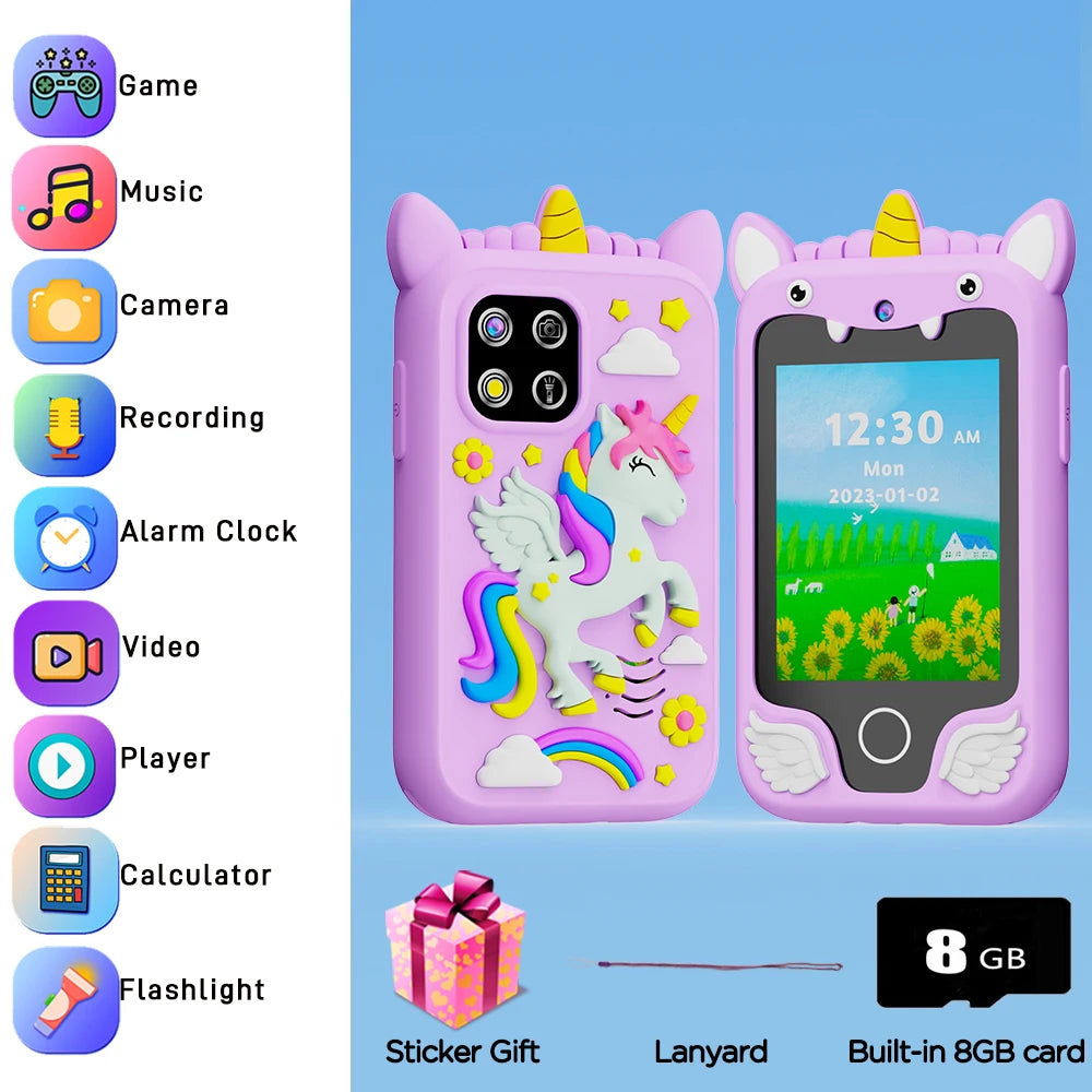 Baby Phone Toy Educational Simulation Mobile Toy with Games Music Stories Video Toddler Learning Play Phone Gift for Kids