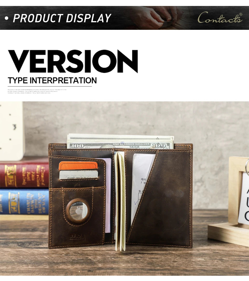 Customized Passport Cover Wallet Genuine Leather Protective Cover With Airtag Case Travel Card Holder Rfid Men Women