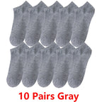 10/20/30Pairs Men's Socks Ankle Socks White Black Breathable Comfy Sweat-absorbing Boat Socks Unisex Casual Solid Short Socks