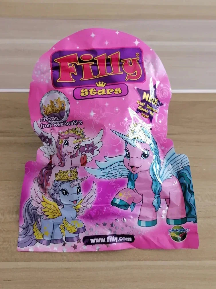 Filly Pony Doll Toy Flocking Stars Butterfly Cute Action Figure Collectible Blind Bags Children Birthday Gifts