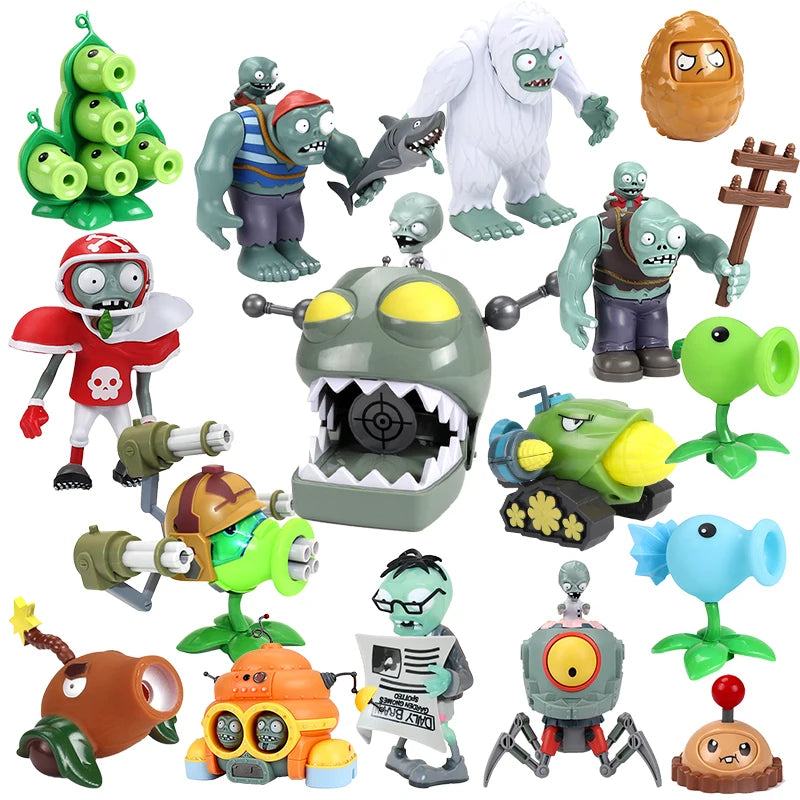 PLANTS VS ZOMBIES Crazy Dave Game Action Figure Roadblock Iron Bucket Grim Reaper Zombie Model Doll Kids Toys Children's Gifts