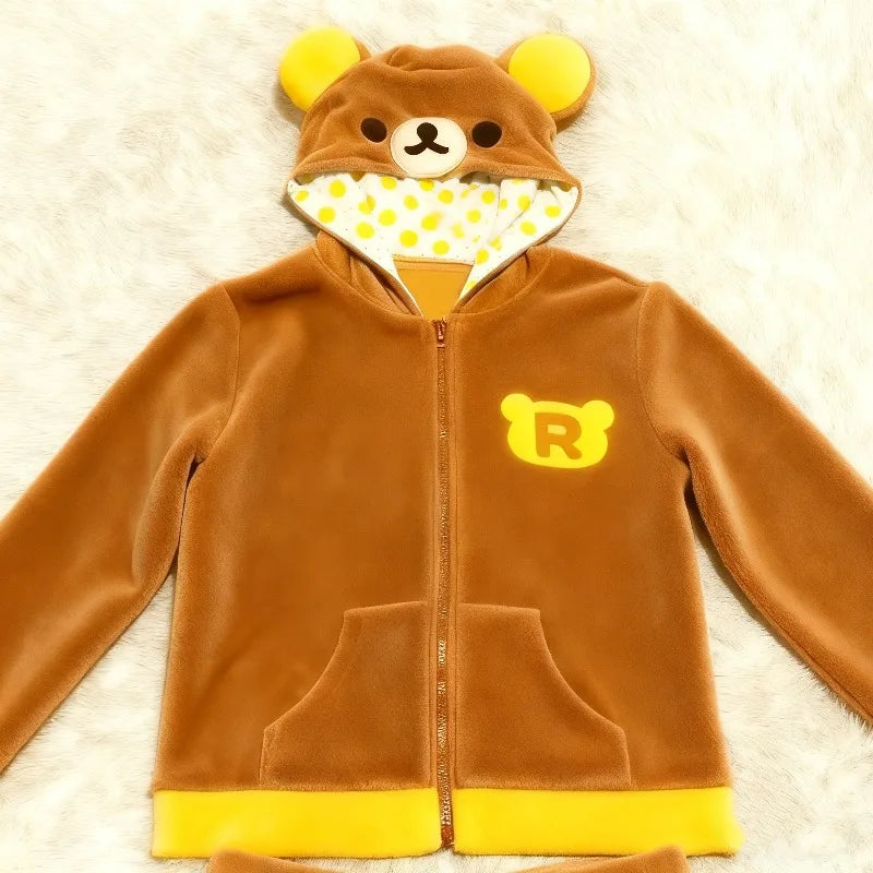 2025 Ropa Mujer Japanese Hoodies Jackets Women's Clothing Bear Ear Hooded Zipper Sweatshirts Fashion Casual Cute Hoodie Tops