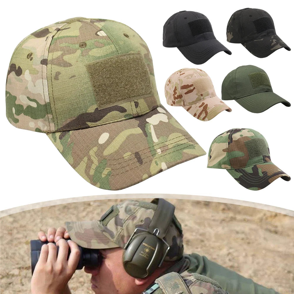 Tactical Camo Baseball Cap Adjustable Military Hat Special Forces Style Baseball Cap Outdoor Sun Protection Camouflage Hat Main image