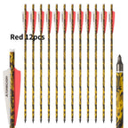 6/12/24pcs 20'' Archery Crossbow Bolt Carbon Arrow with 4-inch Feather ID7.6mm  Outdoor Hunting Sports Practice Crossbow Arrows