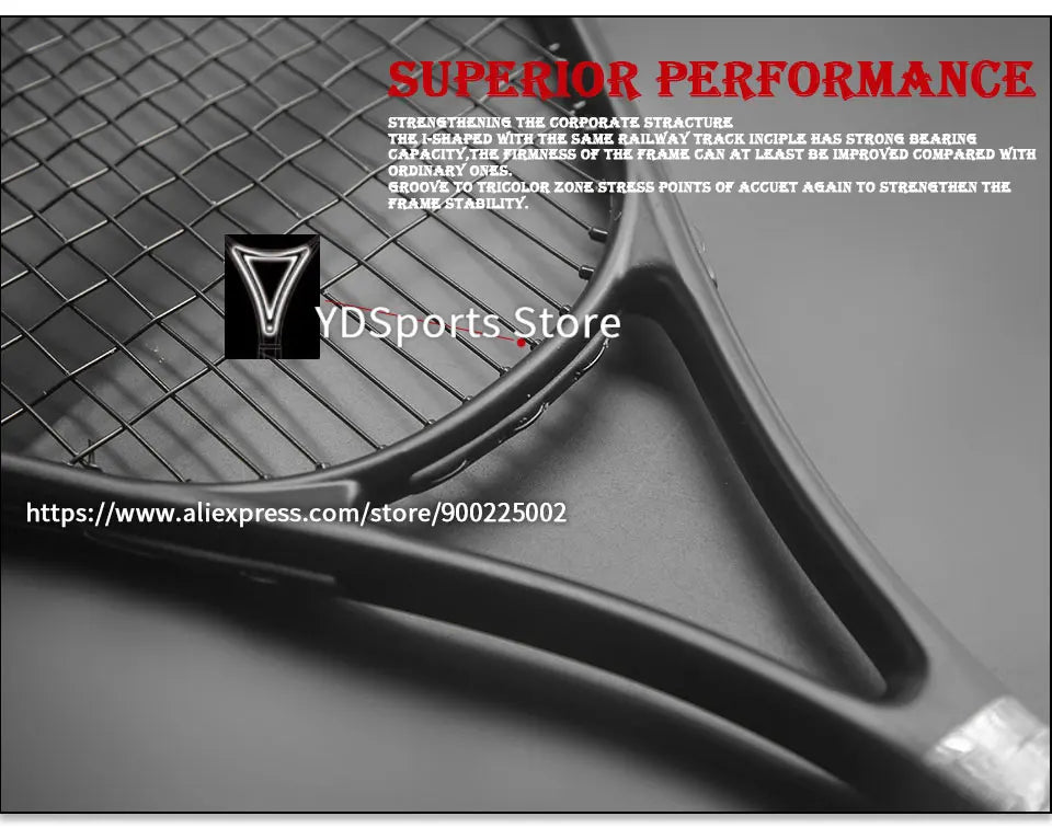 1pcs 27inch Technical Type Tennis Rackets Strung Carbon Aluminum Alloy Recreational Racquet Shockproof With Carry Bag For Adult