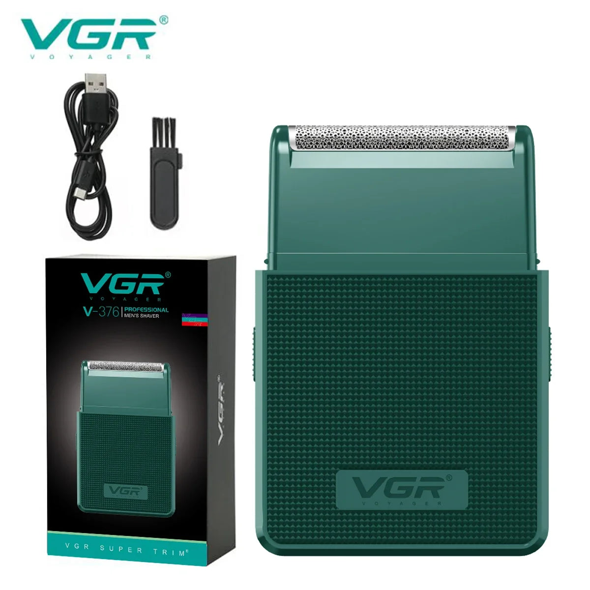 VGR Razor Rechargeable Shaver Professional Beard Trimmer Travel Hair Trimmers Reciprocating Shaving Machine for Men V-376