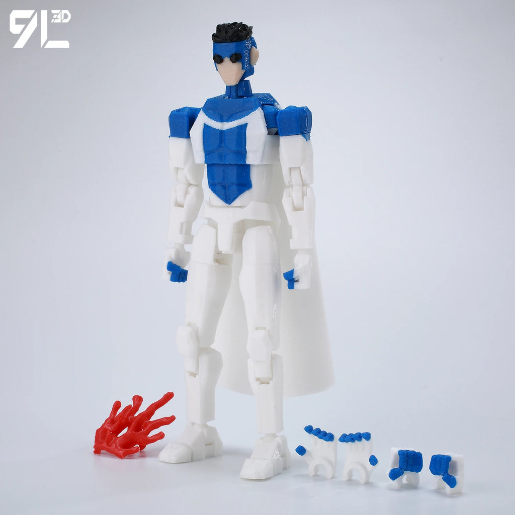 9L3D Superhero Team Invincible Boy Heroes Action Figure Lucky13 Dummy13 Multi-Colored T13 Multi-Jointed Collectible Toys Titan13