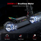 New HALO KNIGHT T107Pro Large Display Smart Escooter Adults 60V 38.4Ah Battery 3000W Dual Motor 95KM/H Powerful Electric Scooter