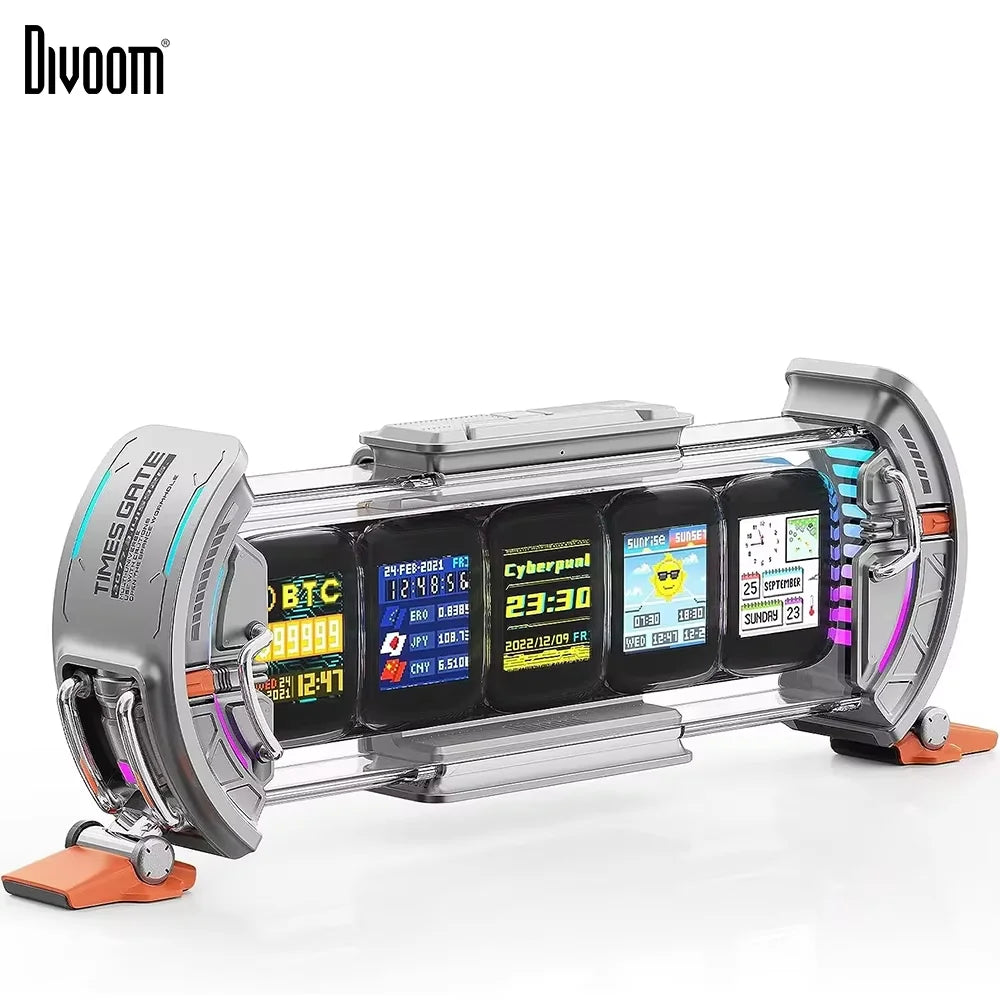 Divoom Times Gate Gaming Room Setup Digital Clock with Smart APP Control, WiFi Connect, RGB LED Display, Office Decor Cyberpunk Main image