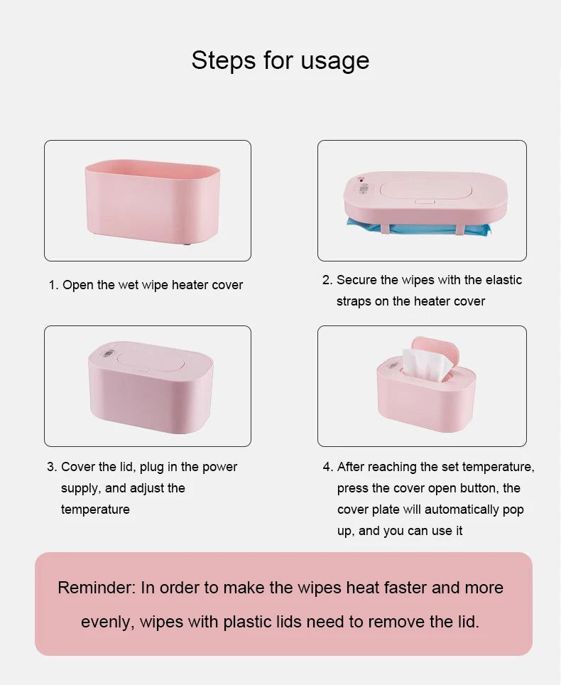 DMWD USB Wet Wipes Warmer Baby Wipe Heater Towel Dispenser Napkin Heating Box Home Car Use Wipe Warmer Case Disinfecting Wipes