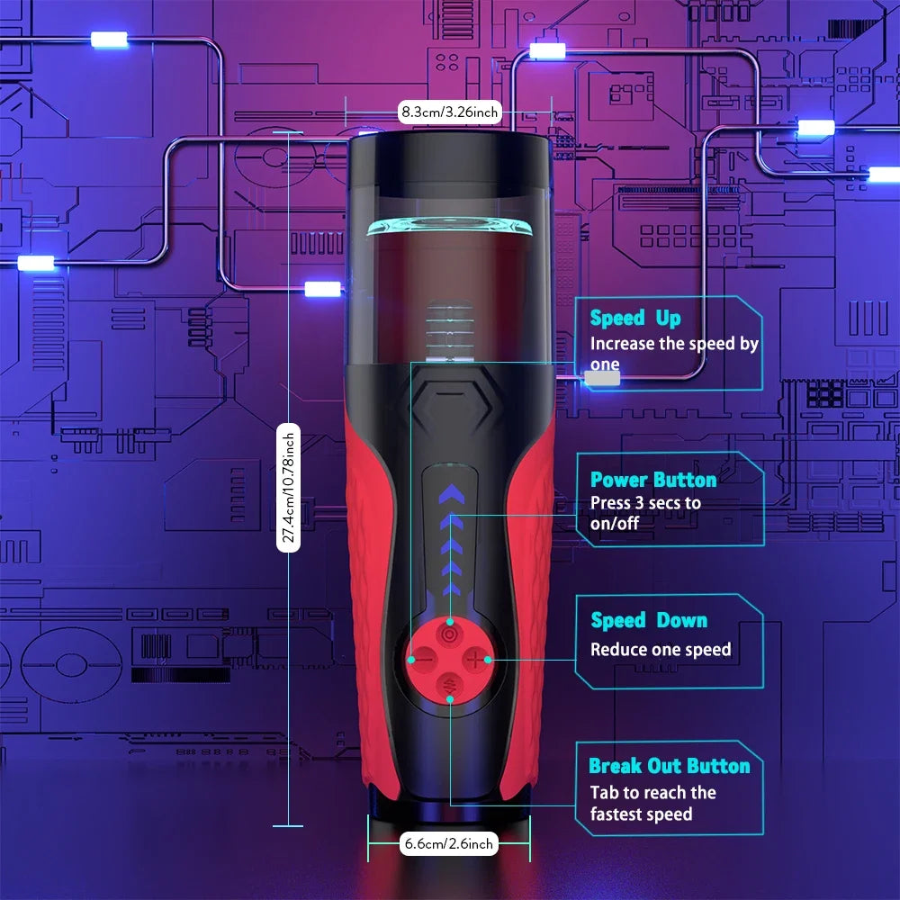 Telescopic Rotation Male Masturbator Cup Vagina 7 Thrusting Masturbation Cup Sex Toys for Men Automatic Piston Mastubator