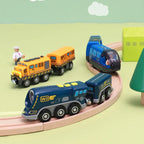 Battery Operated Locomotive Pay Train Set Fit for Wooden Railway Track Powerful Engine Bullet Electric Train for Boys Girls Gift