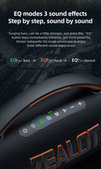 zealot-P12 Speaker 60W Bluetooth Speaker Portable Speaker with 10-Hour Playtime, Portable Handle, for Camping, Party,TWS,AUX