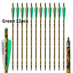 6/12/24pcs 20'' Archery Crossbow Bolt Carbon Arrow with 4-inch Feather ID7.6mm  Outdoor Hunting Sports Practice Crossbow Arrows