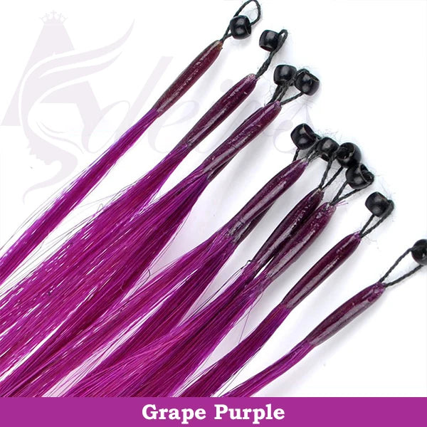 ADEIRS Color  8D Tip Hair Extensions 100% Real Human Hair Microbeads Extensions Color Purple Blue Pink Gray 18-20inch