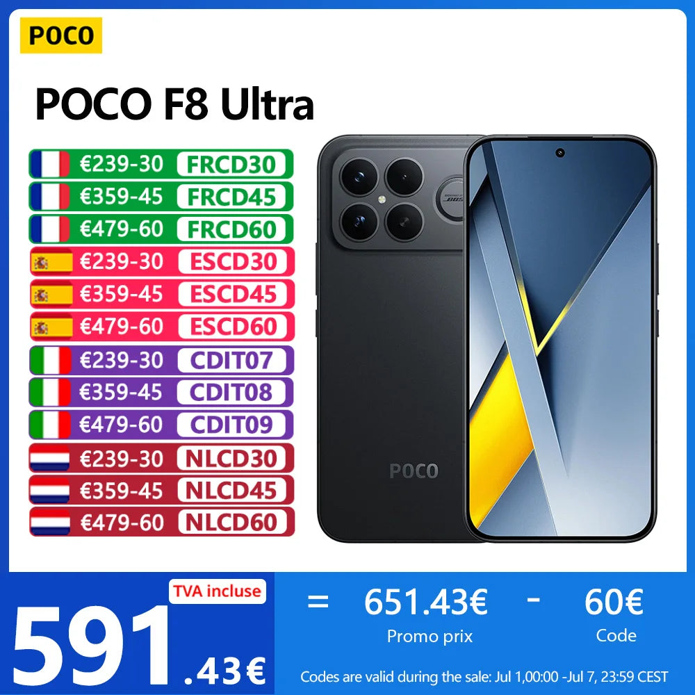 POCO F8 Ultra 5G, NFC,16+512GB,6.9" 120Hz AMOLED Screen,50 MP Light Fusion 950 Sensor with OIS, 6500 mAh Battery, IP68 Main image