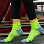 3 Pairs Marathon Socks Men Women Professional Sport Ankle Running Socks Thickened Cushioned Tube Low Cut Fitness Short Sock Mesh