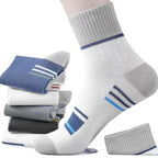 Men's 100% Cotton Casual Socks for Spring and Summer, Men's Antibacterial & Deodorant Business Socks, High-Quality Sports Socks