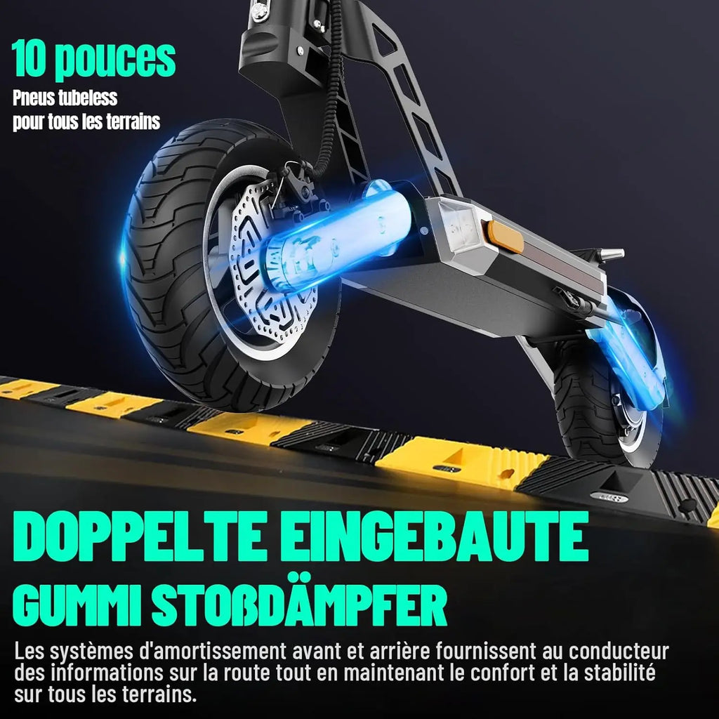 TODIMART G2 ABE E Scooter, 48V 13AH, 500W, 40-45KM range, 20km/h, Dual shock absorbers, dual disc brakes, 10-inch off-road tire