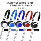 3.5mm Plug Wired Headphones Foldable Head Mounted Headset Earphone Headphones Stereo Foldable Sport Earphone for Phone/Tablet