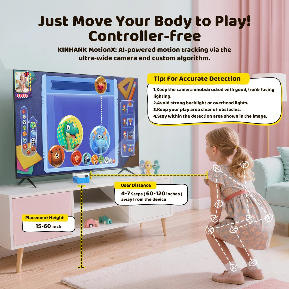 KINHANK MotionX Active Play System for Kids & Families Video Game Console for Ongoing Updates Kids Toy Indoor Physical Activity
