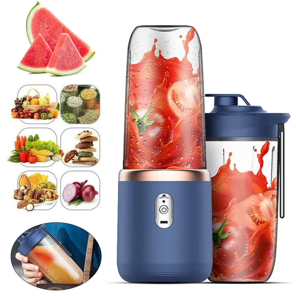 400ml Mini Blender 6 Blades, Portable Smoothie Maker with 21000 RPM, USB Rechargeable, Multifunctional Juicer Cup for Milkshake Main image