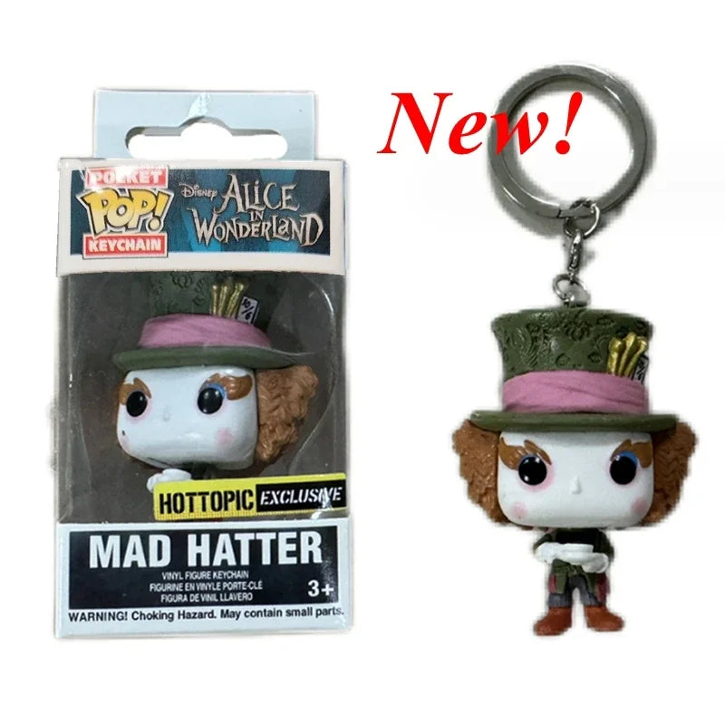 New FUNKO Keychains Disney Demona Princess Bella Ariel Alice Anna Elsa Bell Jack Sally stitch Action Figure Toys Ornaments