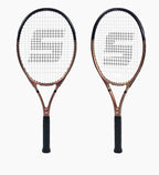 RaceRun-MAX Composite Carbon Tennis Racket, 295±10g Lightweight, 325mm Balance, One-Piece Stable Frame, 50-60lbs, for Advanced
