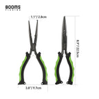 Booms Fishing F03 Multifunction Fishing Pliers Tools 23.5cm Straight Long Nose Stainless Steel Line Cutter Scissors Tools