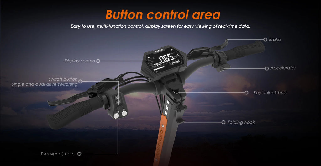 KuKirin G3 Pro Adult Electric Scooter 1200W*2 Motor All-Terrain Escooter 10 Inch Tire 52V23.4Ah Battery E-Mountain E-Scooter