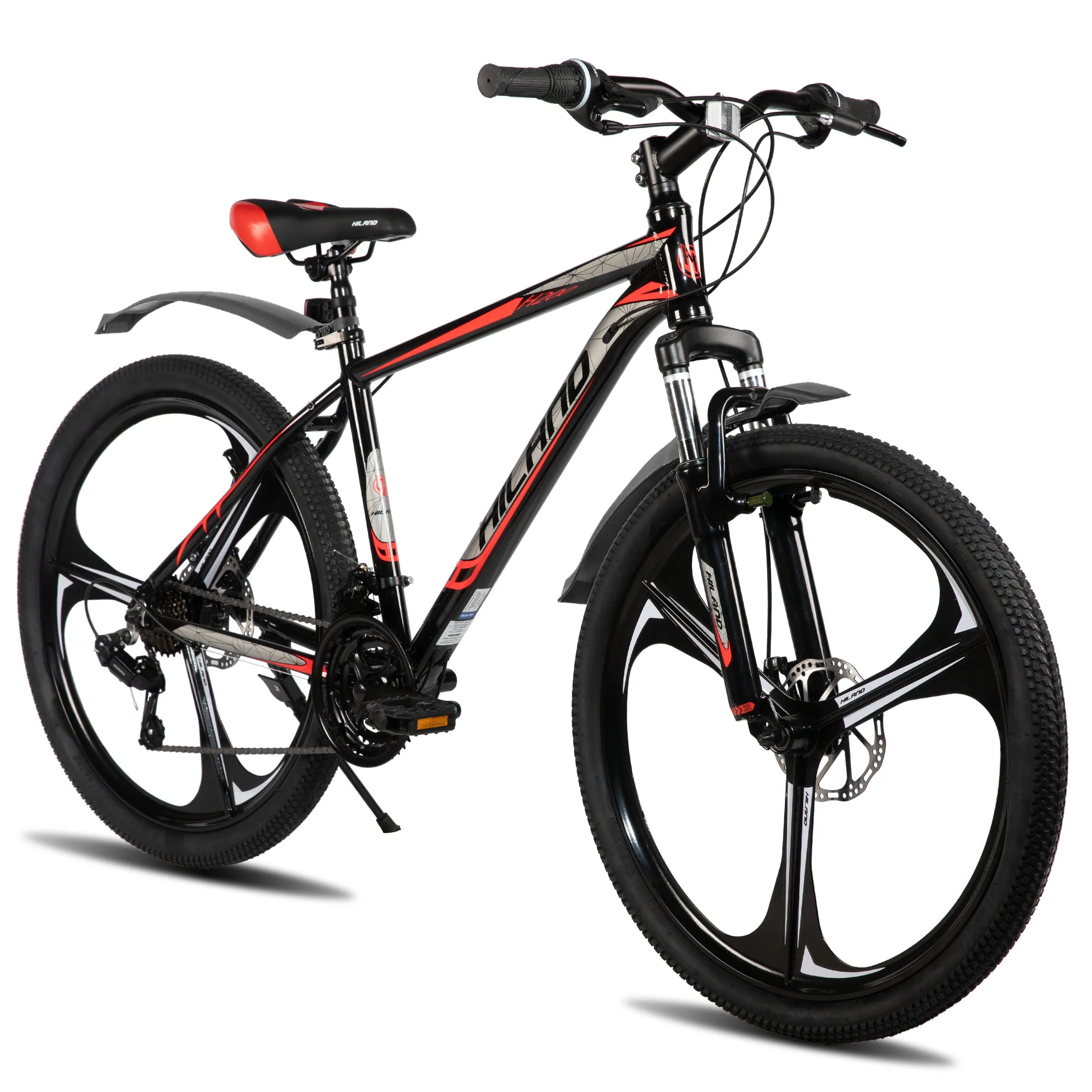 HILAND Mountain Bike, 3 Spokes, 18 Speeds Drivetrain, Aluminum Frame 26 Inch Wheels, Disc-Brake Bike for Men Women Men's MTB Main image