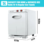 150W UV Ozone Heated Towel Sterilizer Cabinet  5L Fast Warm-Up for Spa Nail Salon 3-in-1 Disinfection with Heat & UV & Ozone