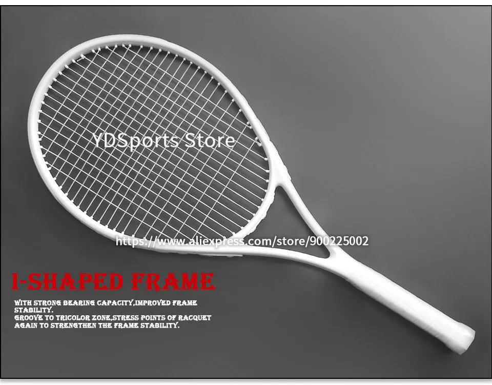 1pcs 27inch Technical Type Tennis Rackets Strung Carbon Aluminum Alloy Recreational Racquet Shockproof With Carry Bag For Adult